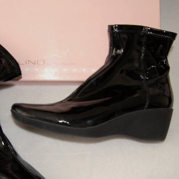 NIB Bandolino Black Patent Leather Boots, Women Size US 7.5 - Picture 8 of 11